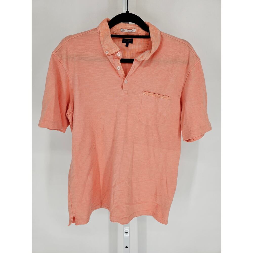Good Man Brand Mens Sz L Short Sleeve Polo Shirt Salmon Pink